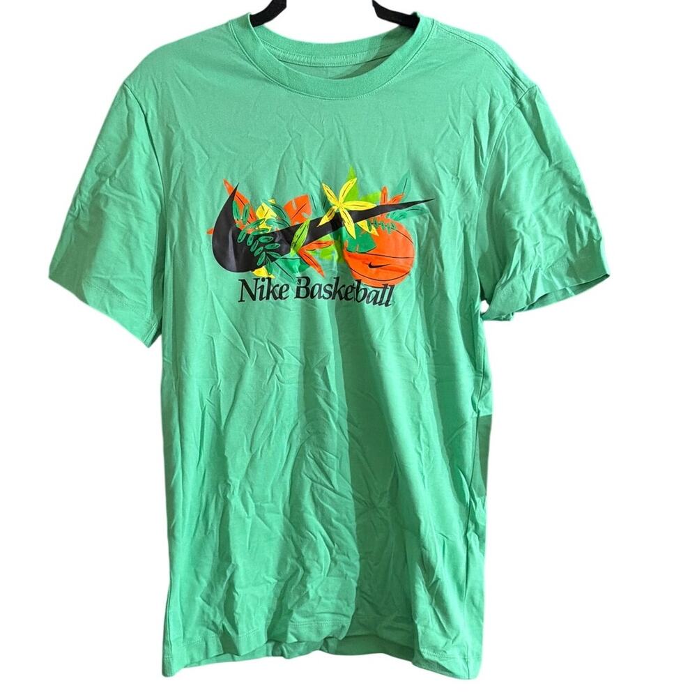 Nike Dri-FIT Men's Basketball T-Shirt Green Floral Size Small S New